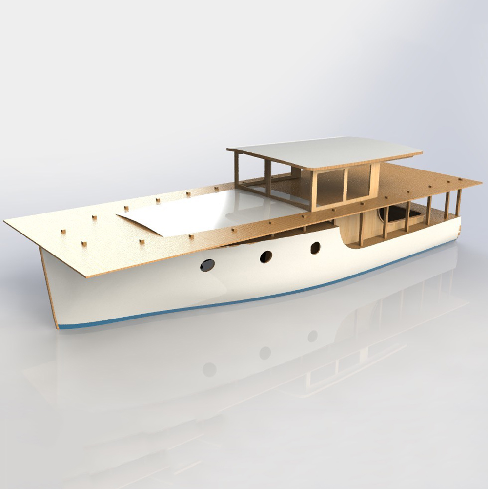 Радиоуправляемая лодка 70 см,  – обзор и цена Model Kit Yacht