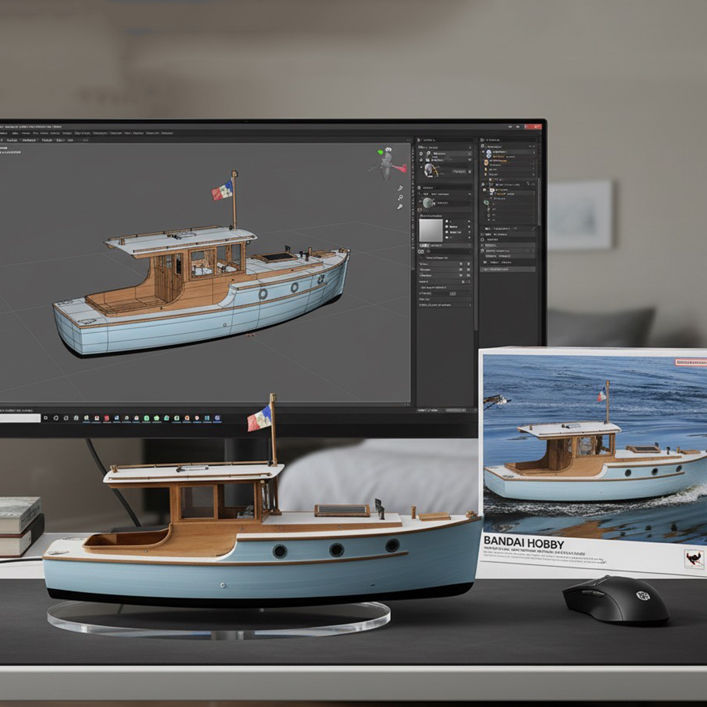 Радиоуправляемая лодка 70 см,  – обзор и цена Model Kit Yacht